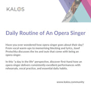 [2022.11.25 Video] The Daily Routine of an Opera Singer